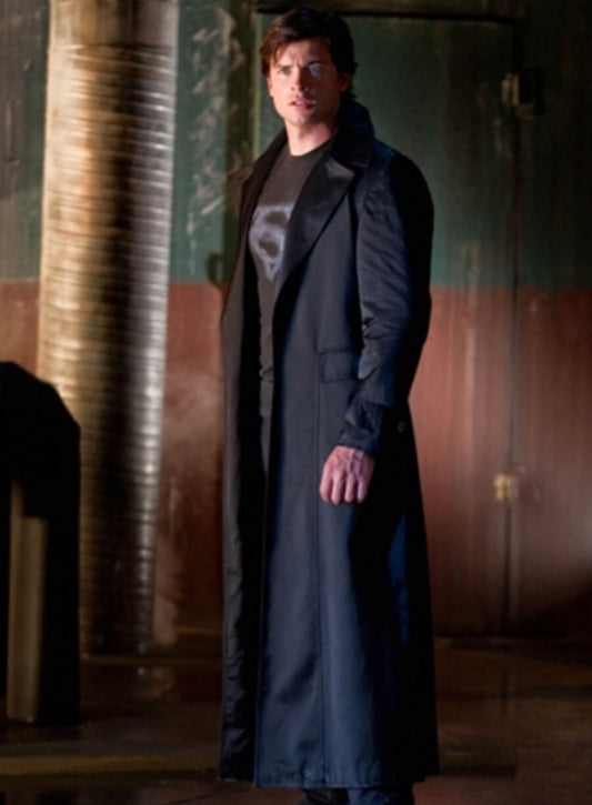 Tom Welling Smallville S09 Black Leather Coat