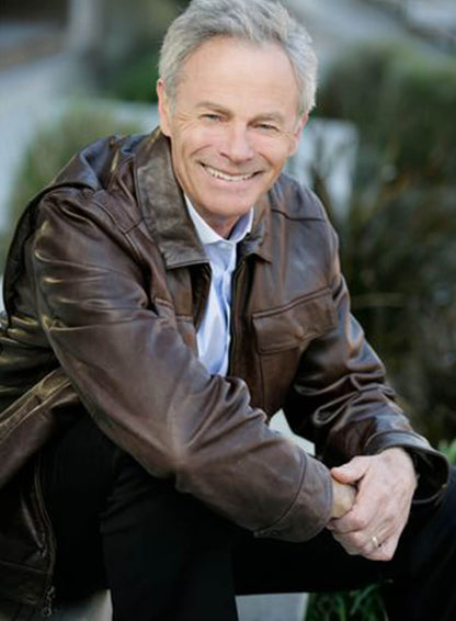 Tristan Rogers Brown Leather Jacket