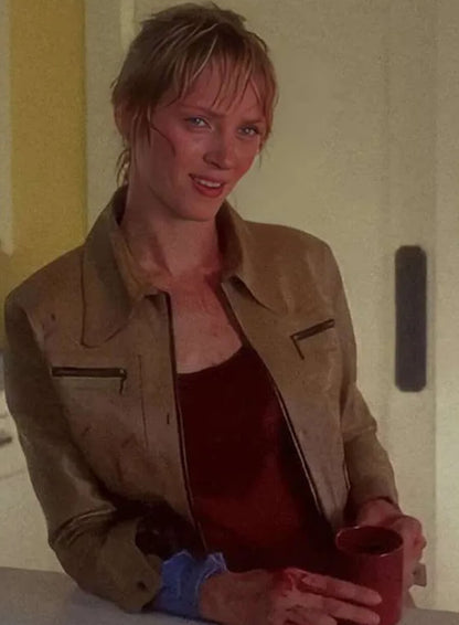 Uma Thurman Kill Bill Vol. 1 Brown Leather Jacket