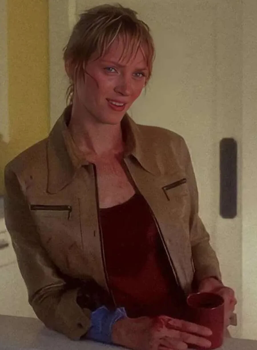 Uma Thurman Kill Bill Vol. 1 Brown Leather Jacket