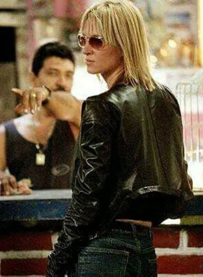 Uma Thurman Kill Bill Vol. 2 Black Leather Jacket