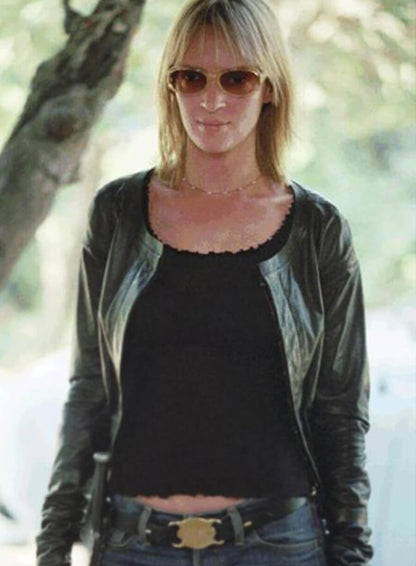 Uma Thurman Kill Bill Vol. 2 Black Leather Jacket
