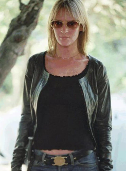 Uma Thurman Kill Bill Vol. 2 Black Leather Jacket