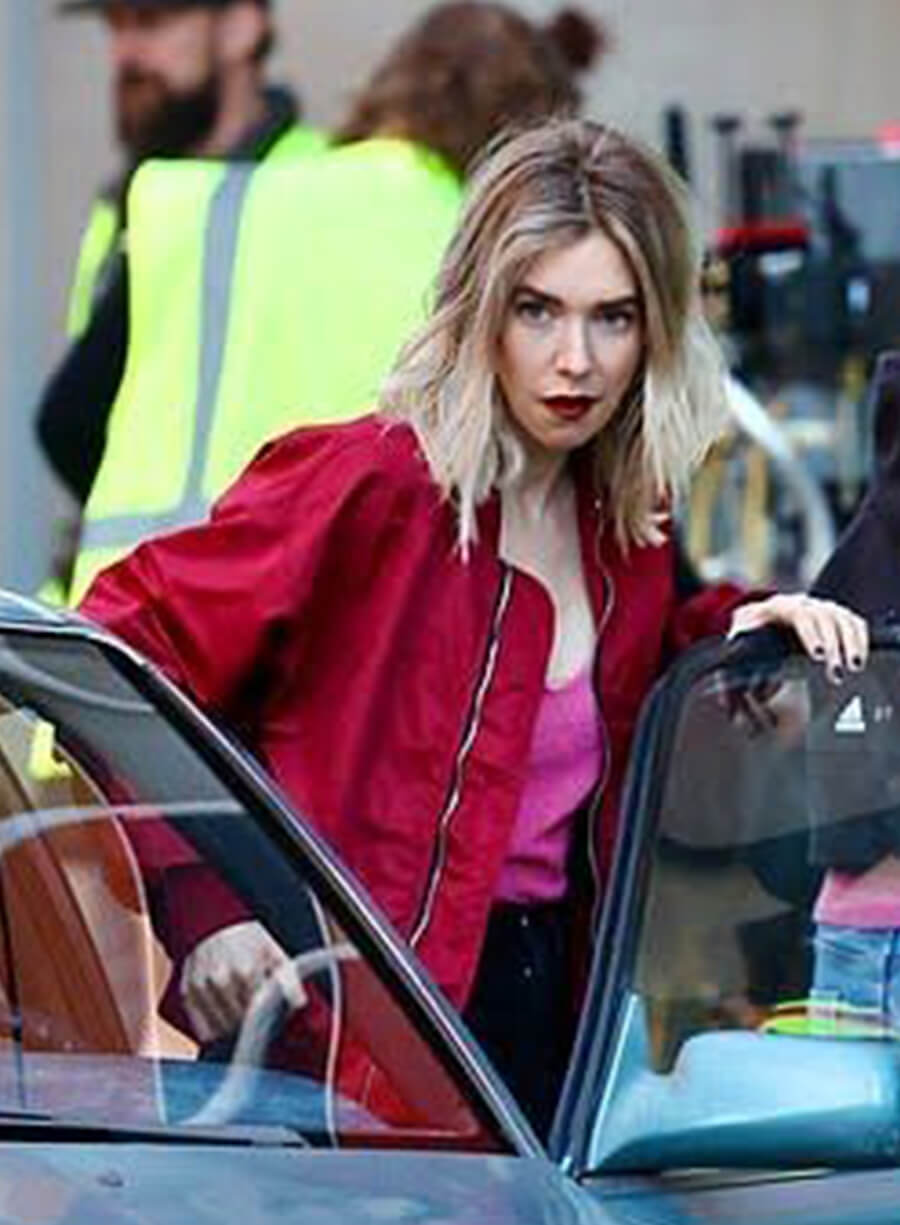 Vanessa Kirby Red Cotton Jacket