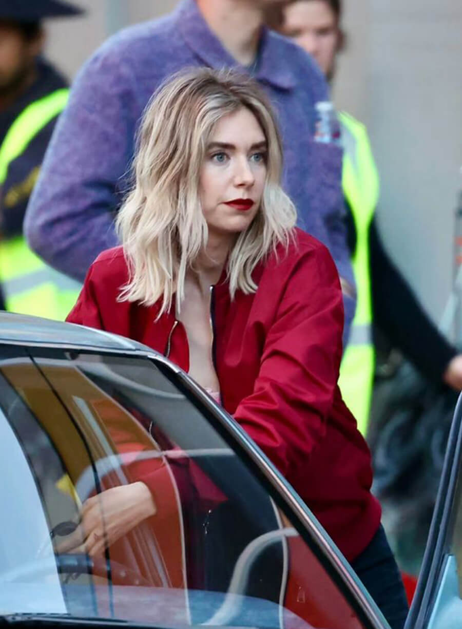 Vanessa Kirby Red Cotton Jacket