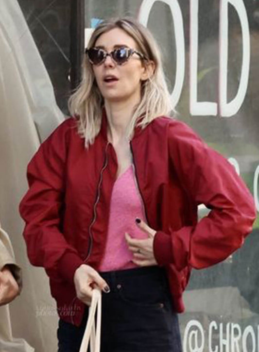 Vanessa Kirby Red Cotton Jacket