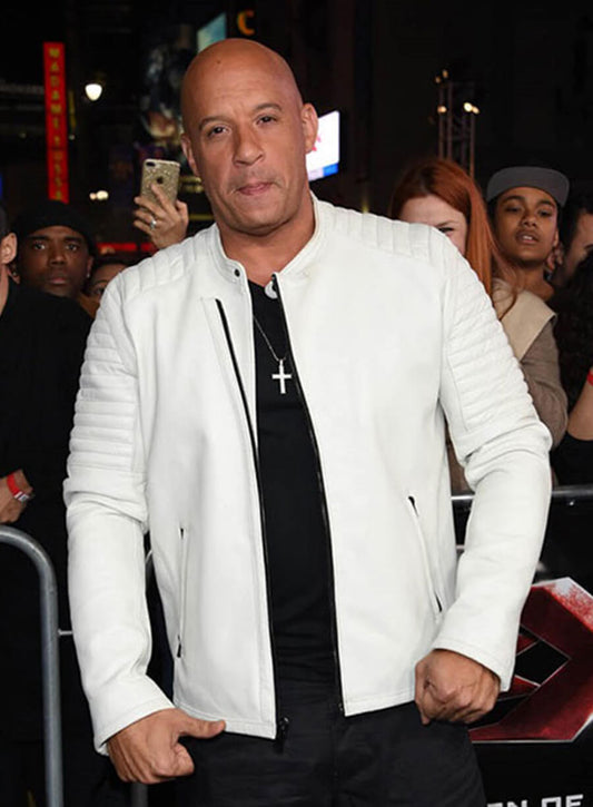 Vin Diesel White Leather Jacket