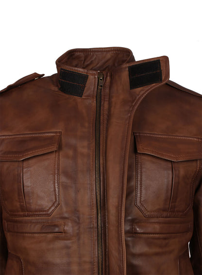 Vintage Brown Men Fashion Leather Jacket