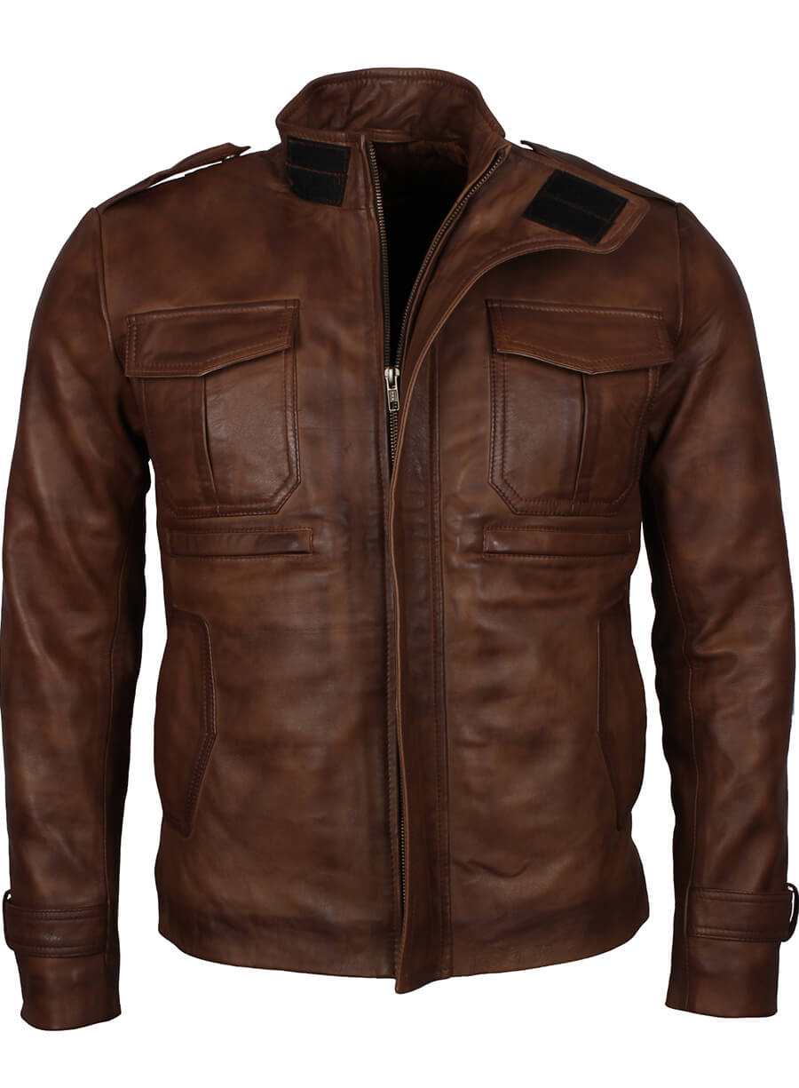 Vintage Brown Men Fashion Leather Jacket