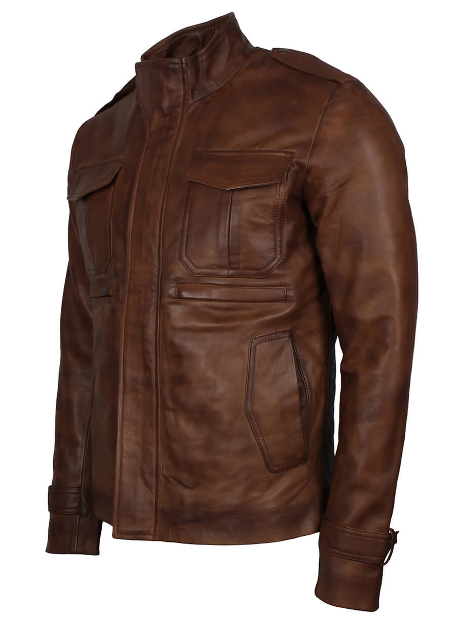 Vintage Brown Men Fashion Leather Jacket