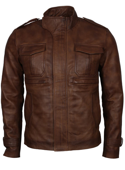 Vintage Brown Men Fashion Leather Jacket