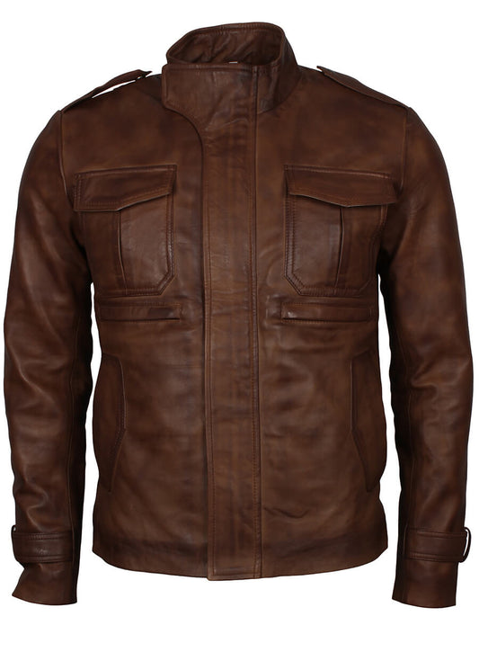 Vintage Brown Men Fashion Leather Jacket