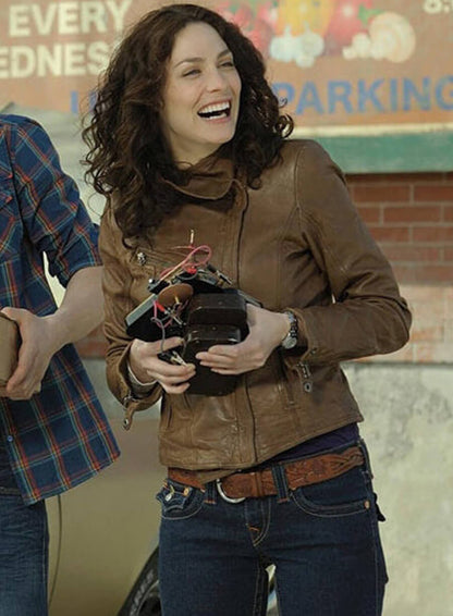 Warehouse 13 S02 Joanne Kelly Brown Leather Jacket