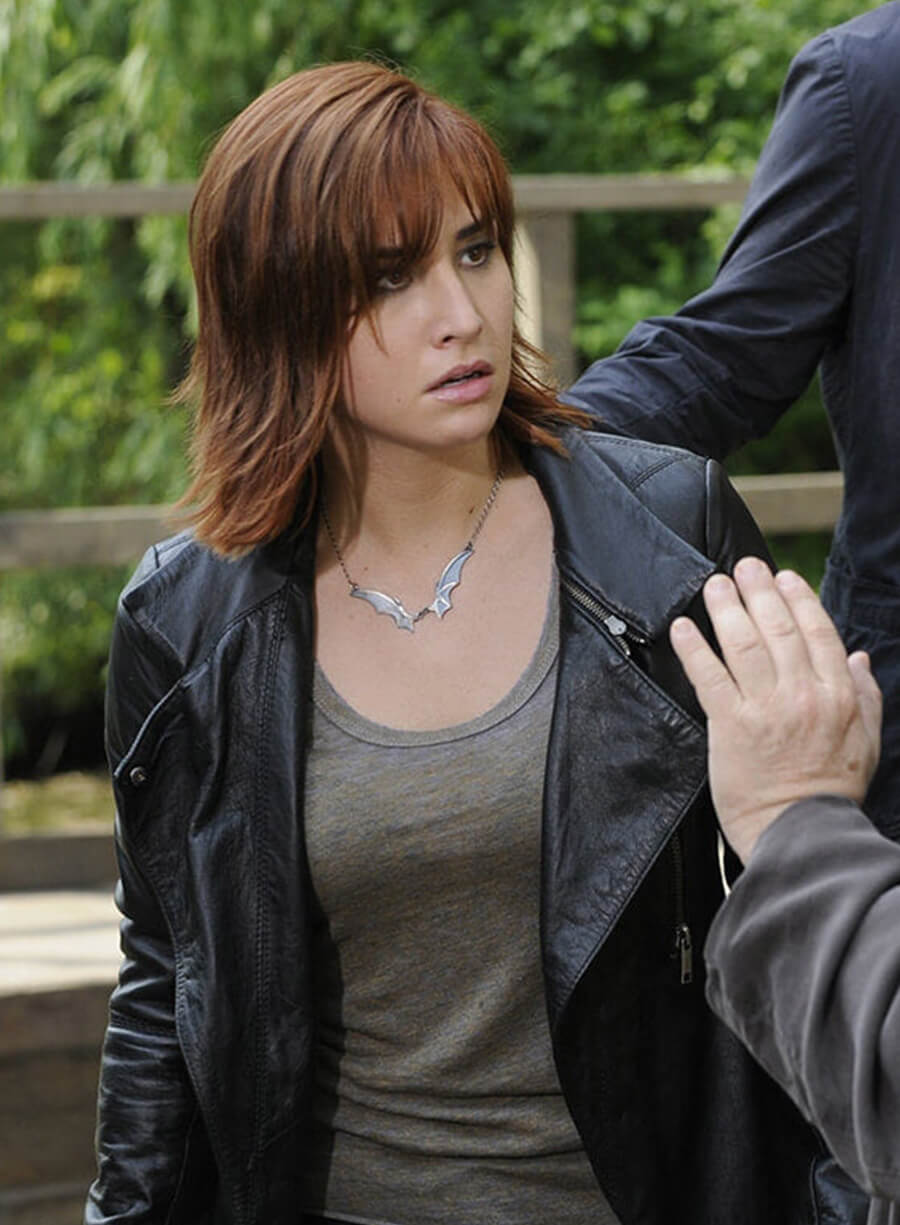 Warehouse 13 S04 Allison Scagliotti Black Leather Coat