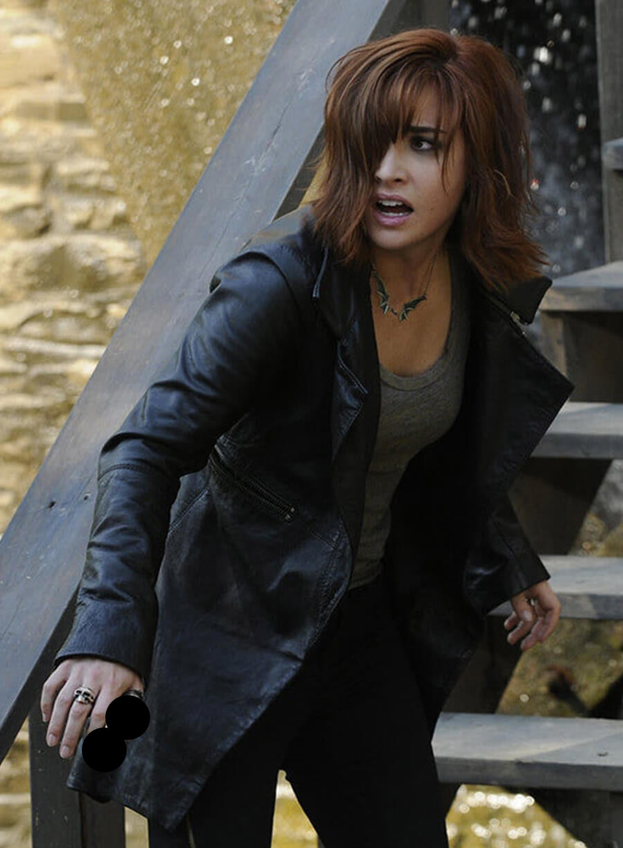 Warehouse 13 S04 Allison Scagliotti Black Leather Coat