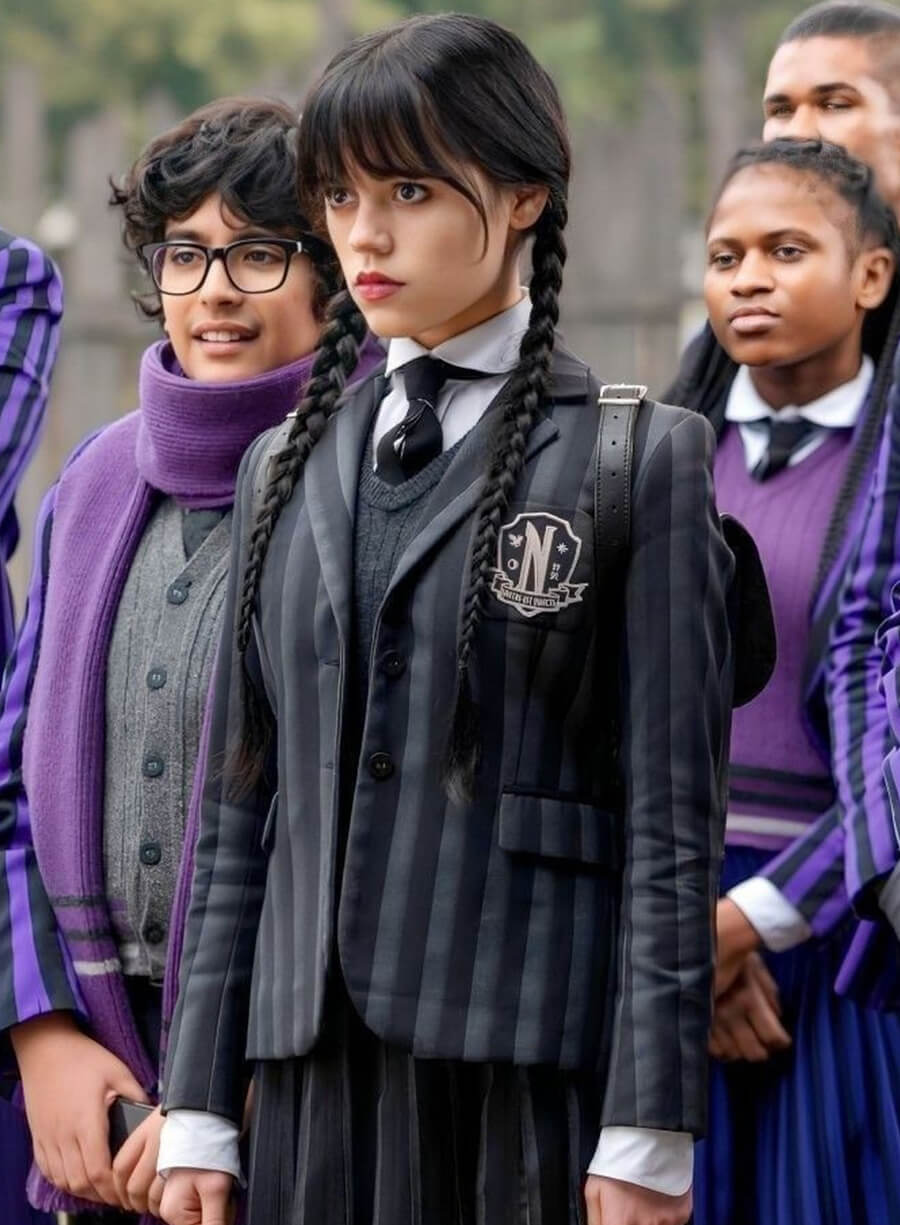 Wednesday Addams Wednesday Black Stripped Blazer 