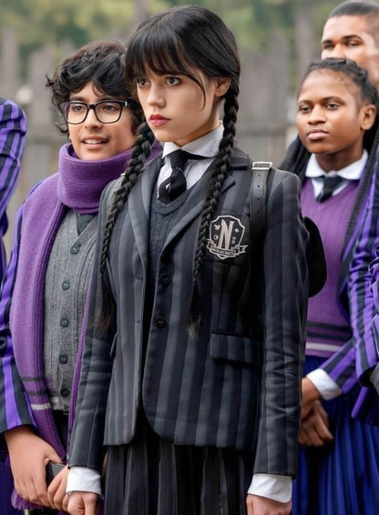 Wednesday Addams Wednesday Black Stripped Blazer 