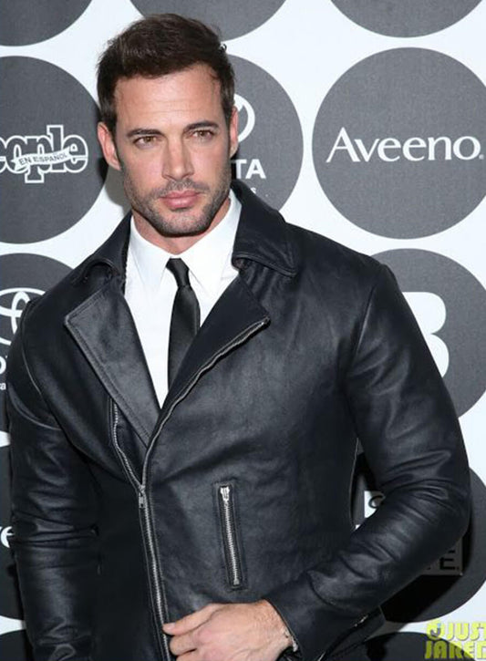 William Levy Black Leather Biker Jacket