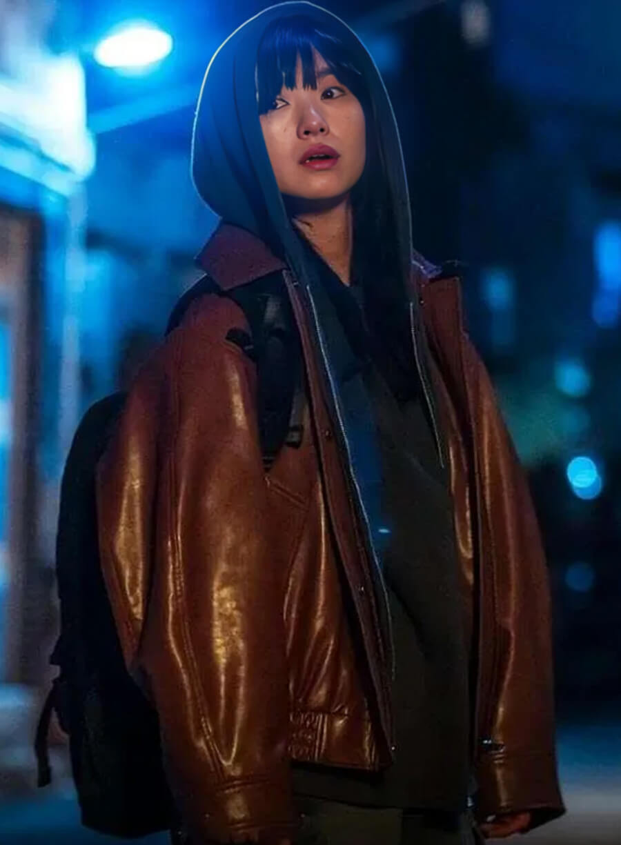 Won Jin-ah The Defects S01 Brown Leather Jacket
