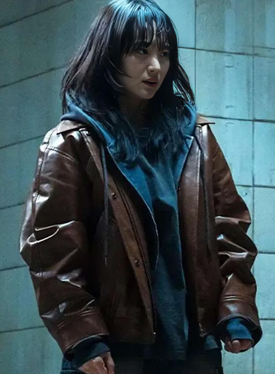 Won Jin-ah The Defects S01 Brown Leather Jacket