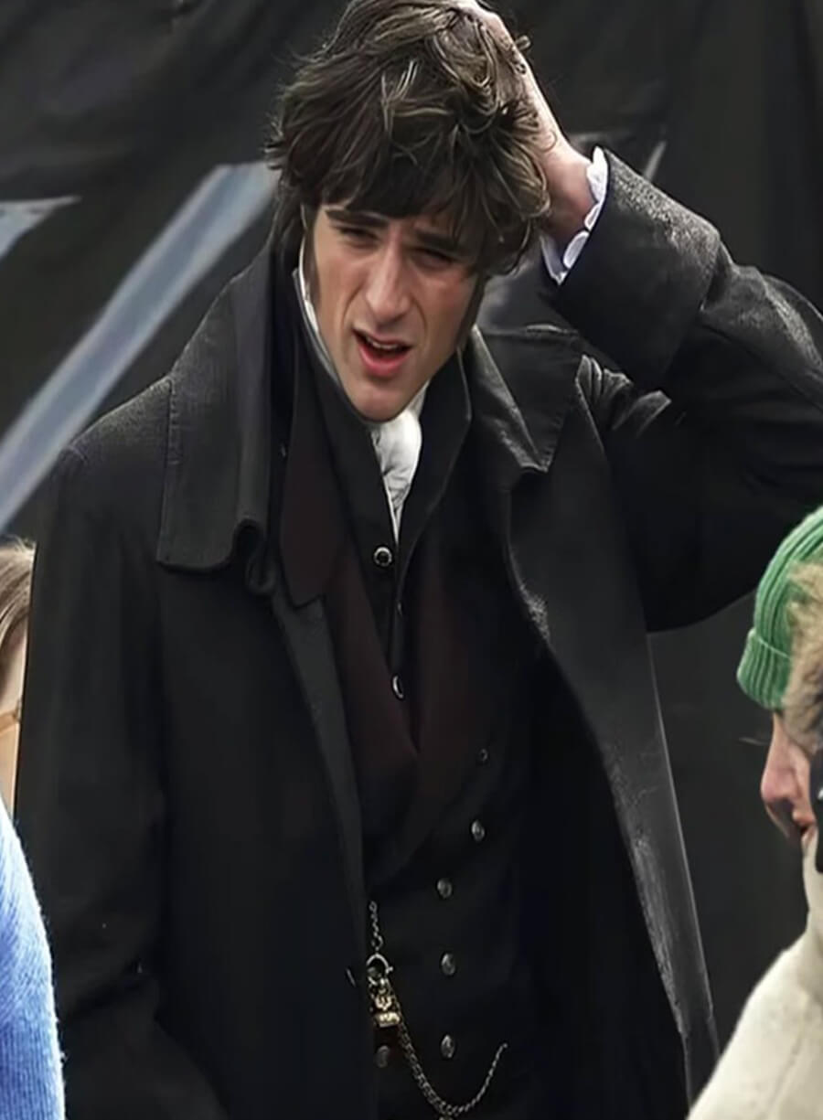 Wuthering Heights 2026 Jacob Elordi Black Wool Coat