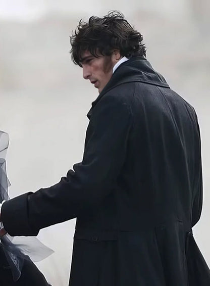 Wuthering Heights 2026 Jacob Elordi Black Wool Coat