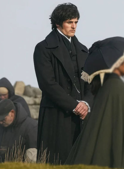 Wuthering Heights 2026 Jacob Elordi Black Wool Coat