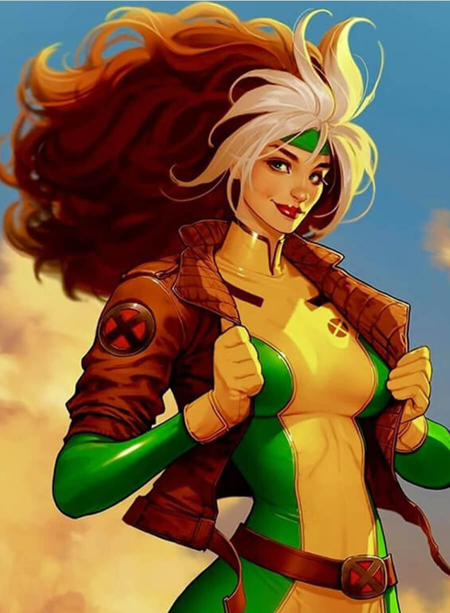 X-Men Rogue Brown Cropped Leather Jacket