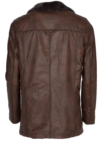 X men Wolverine Hugh Jackman Brown Leather Coat