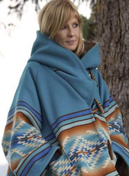 Beth Dutton Blue Poncho