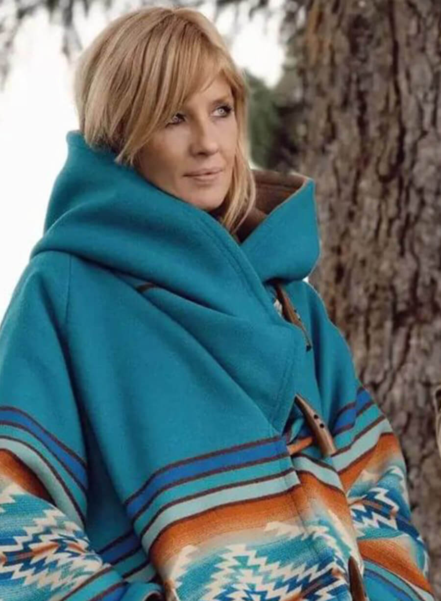 Beth Dutton Blue Poncho
