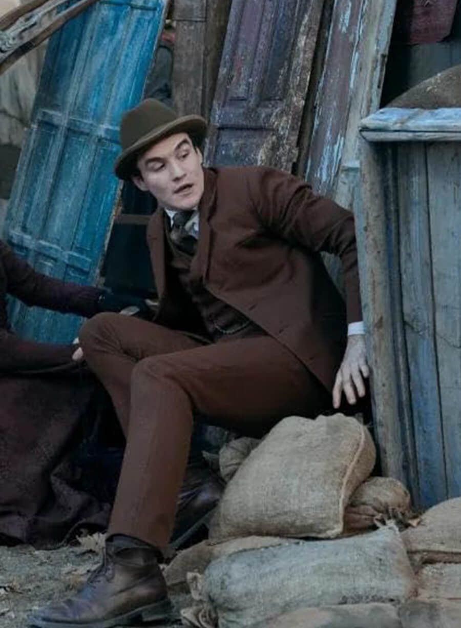 Young Sherlock Hero Fiennes Tiffin Brown Suit