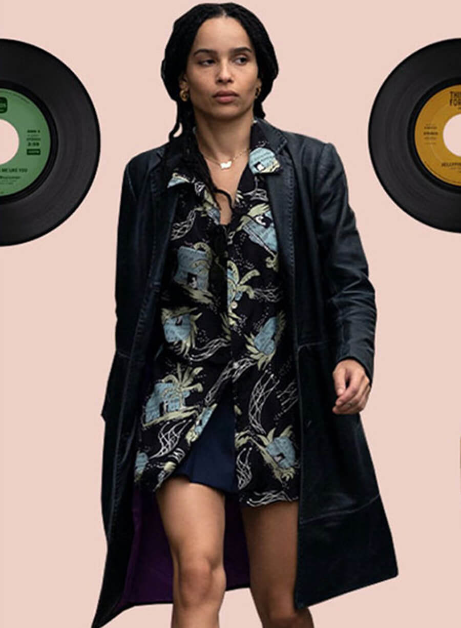 Zoe Kravitz Leather Long Coat